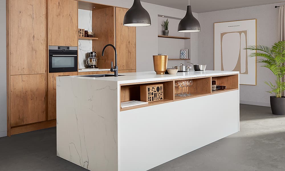 Keuken met natuursteen aanrechtblad