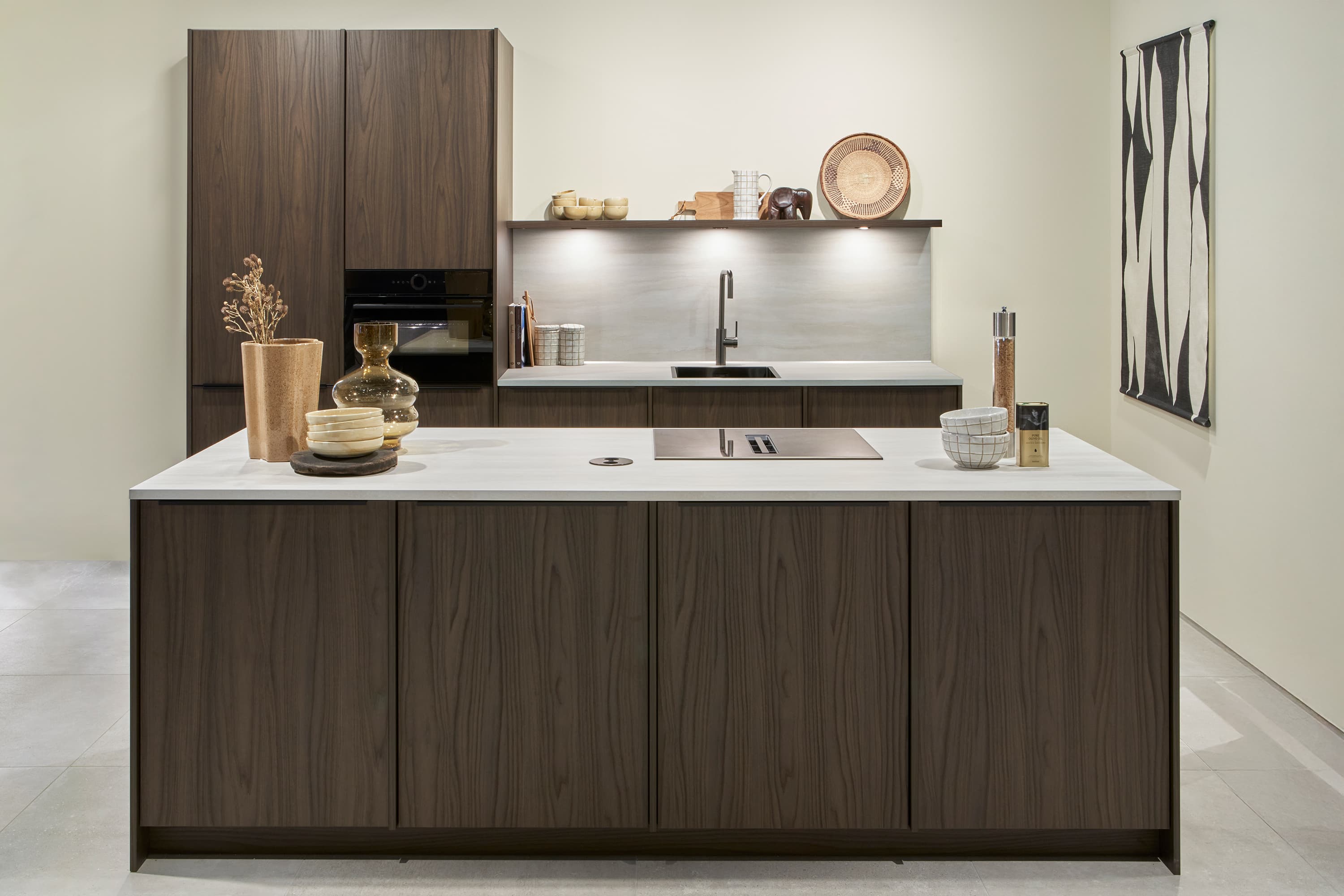 Houtlook kookeiland keuken