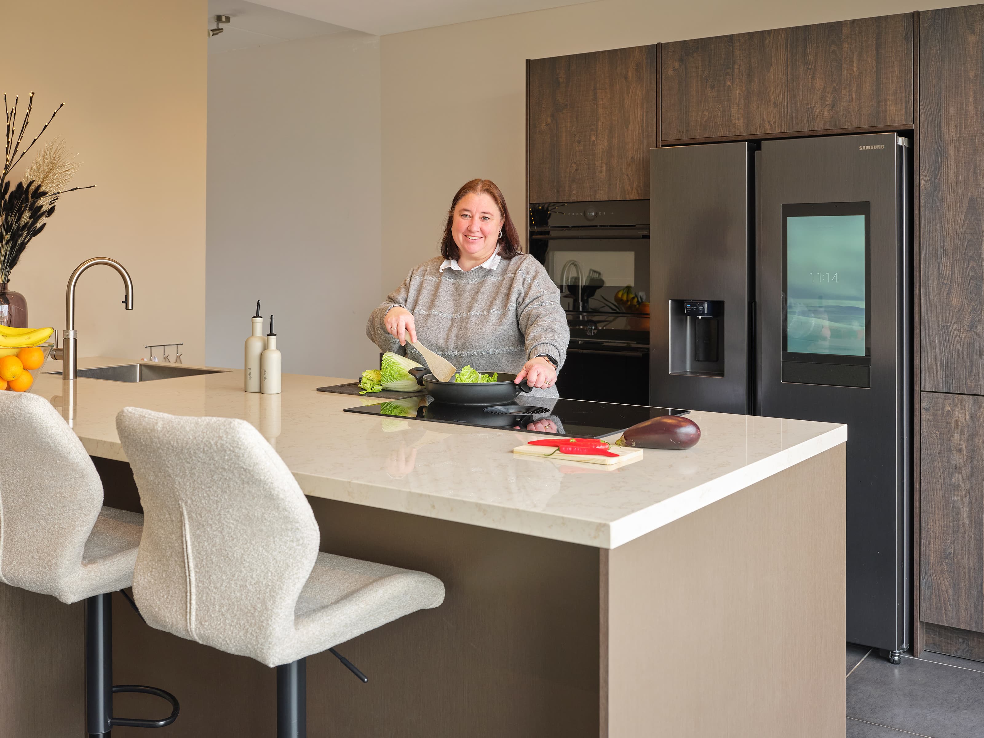 Tevreden klant in keuken