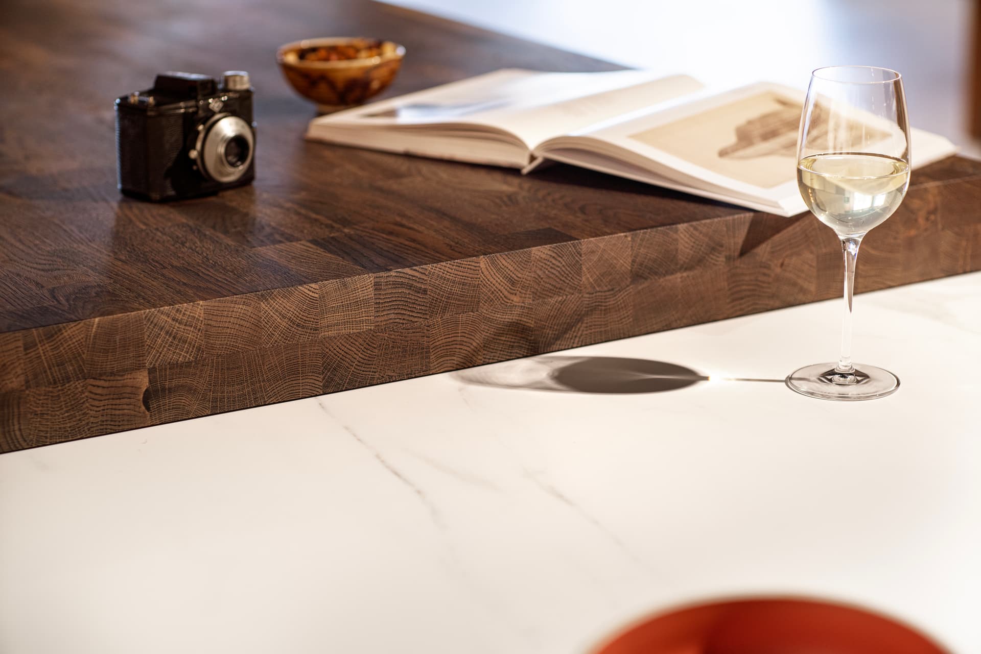 Beige marmer werkblad