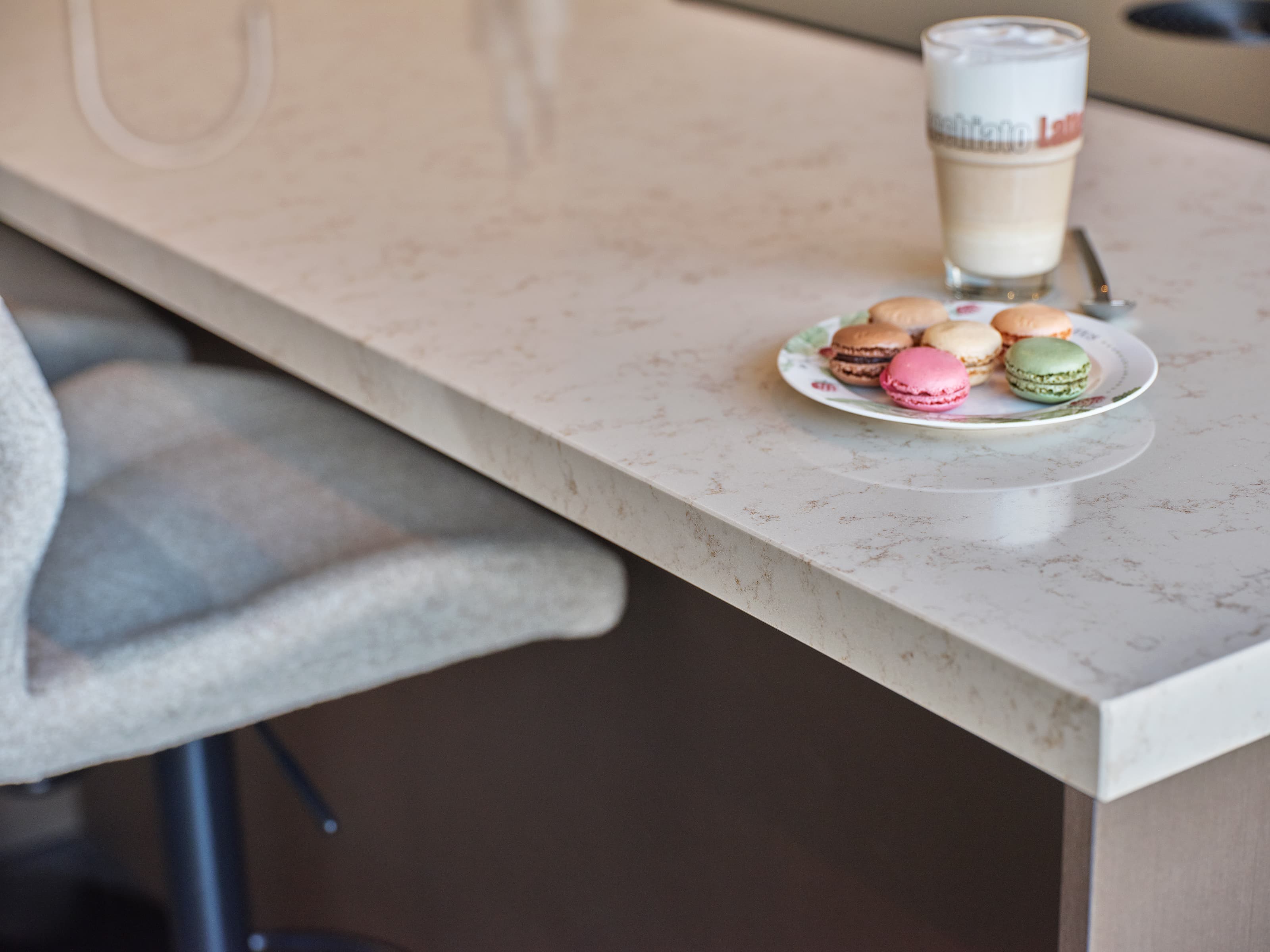 Werkblad met beige aderen